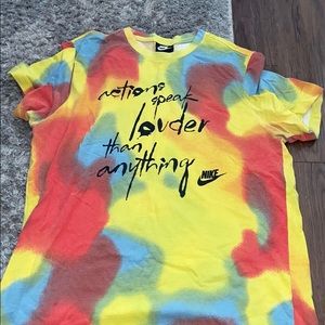 actions speak louder than anything nike shirt